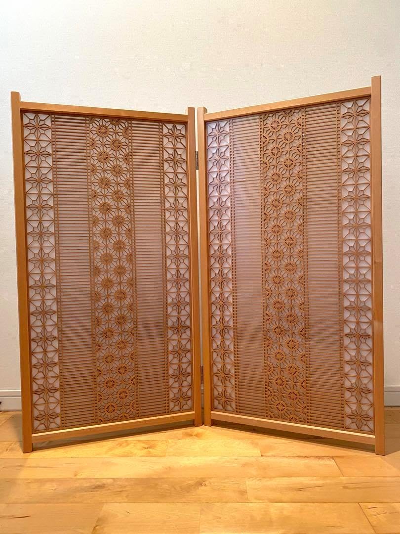 ⑦組子細工 組子細工 衝立 パーテーション 伝統工芸品